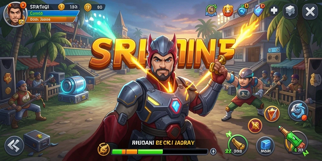 Screenshot gameplay 5RT menampilkan pertempuran strategi yang mendebarkan.