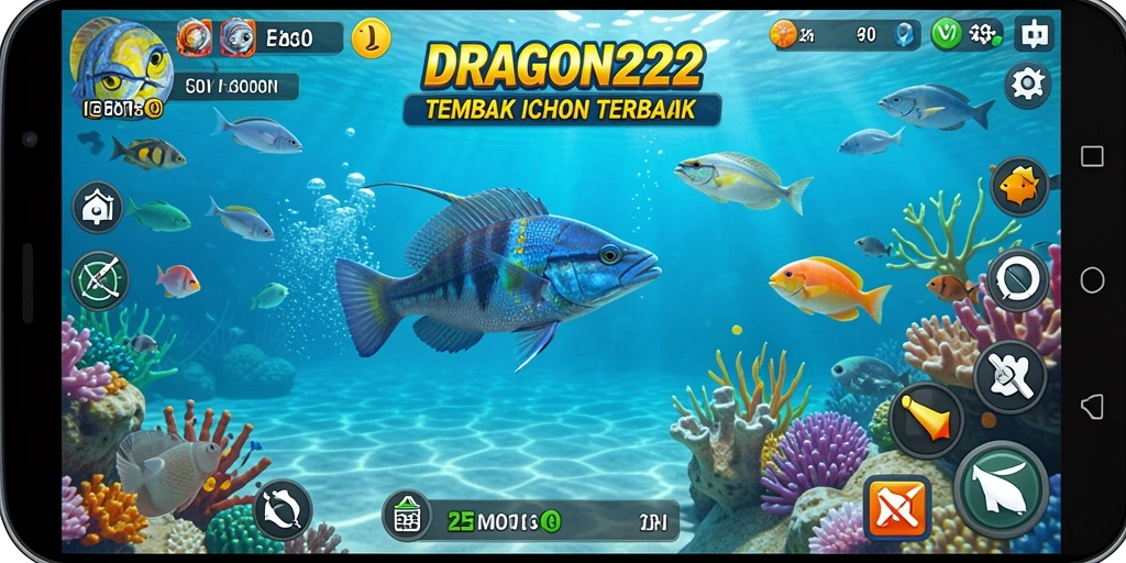 Tampilan gameplay seru Tembak Ikan di DRAGON222.