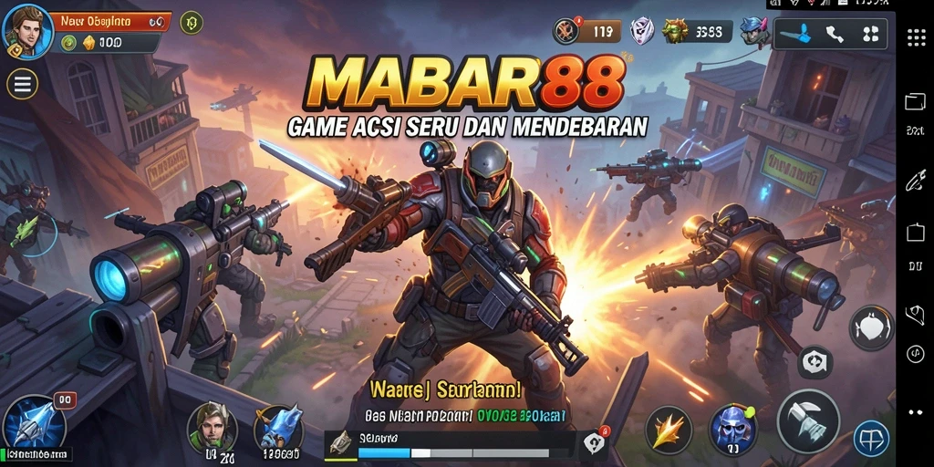 Tampilan gameplay MABAR88 yang mendebarkan dengan aksi seru.