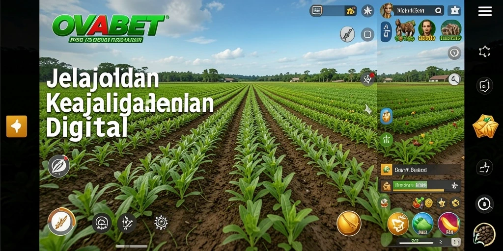 Tangkapan layar gameplay OVABET dengan suasana pertanian yang cerah.