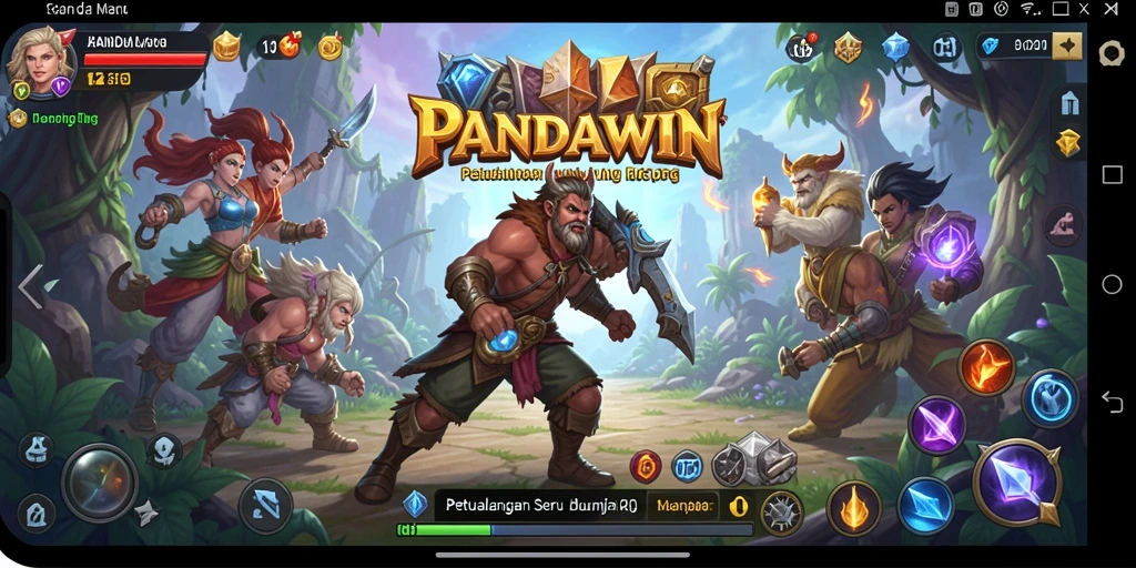 Gameplay mengasyikkan dari PANDAWIN dalam dunia fantasi RPG.