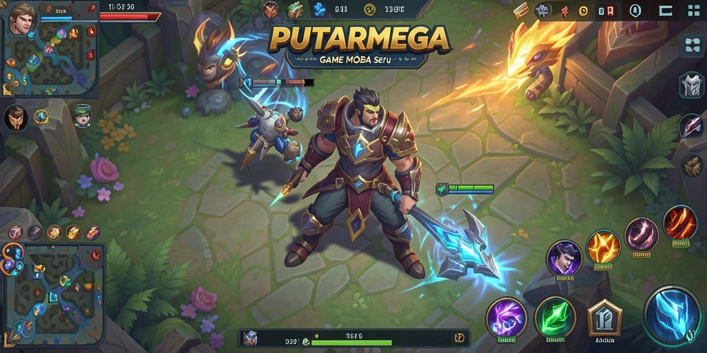 Tangkapan layar gameplay PUTARMEGA menampilkan aksi seru dalam pertempuran.