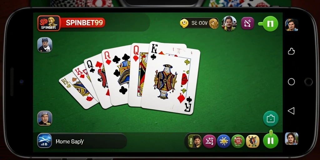Screenshot gameplay SPINBET99 menampilkan pertandingan Gaple yang seru.