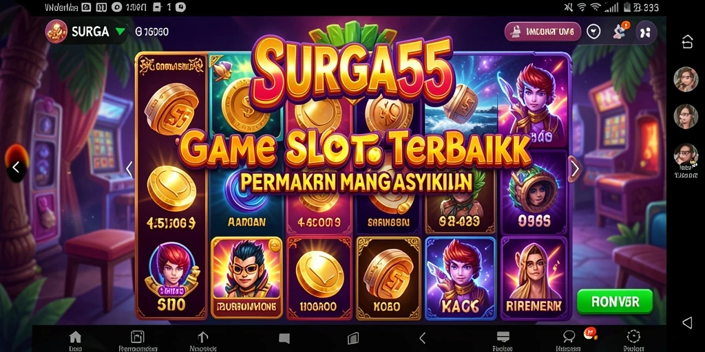 Tampilan menarik dari gameplay <strong>SURGA55</strong> saat putaran slot berlangsung.