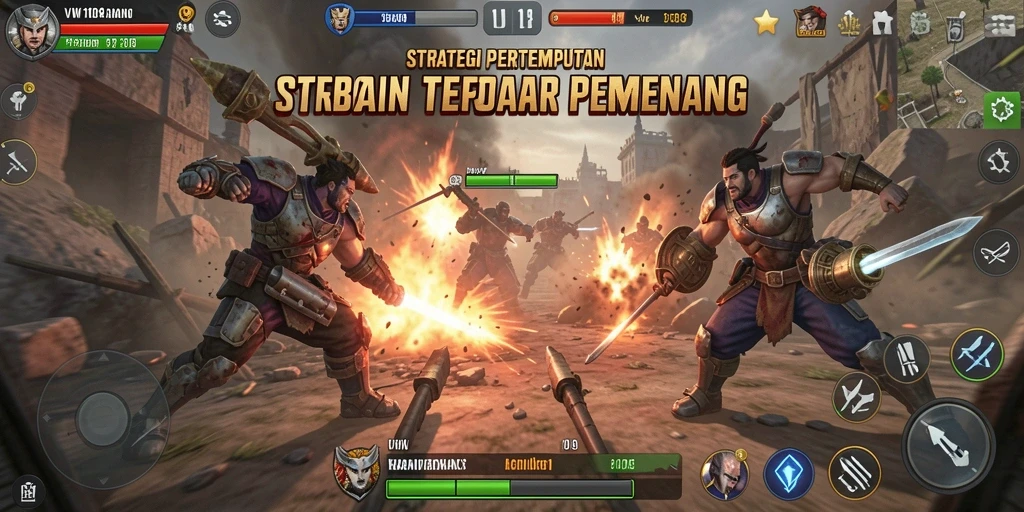 Tampilan strategi pertempuran seru dalam VW108, penuh aksi dinamis.