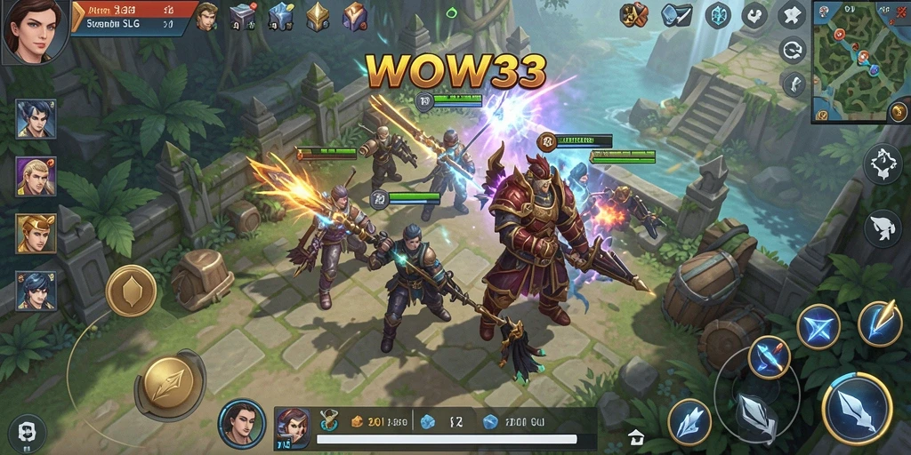 Tangkapan layar gameplay WOW33 dengan aksi pertempuran strategis.